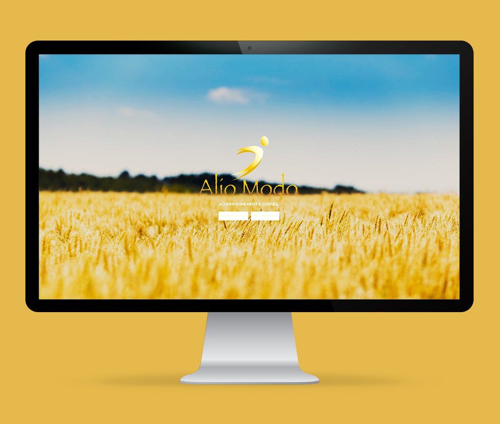 Page d'accueil du site Alio Modo · Site internet, réalisé par Mooverflow