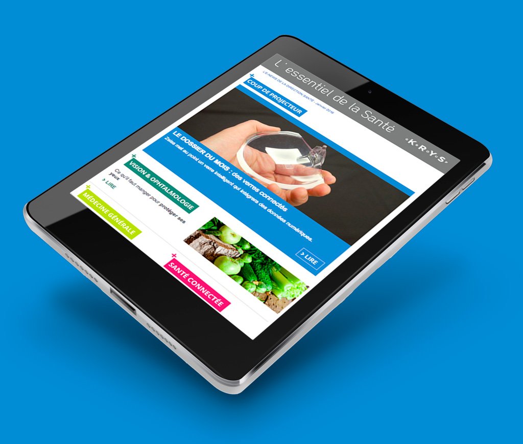 Page d'accueil du site Groupe Krys · Newsletters, réalisé par Mooverflow