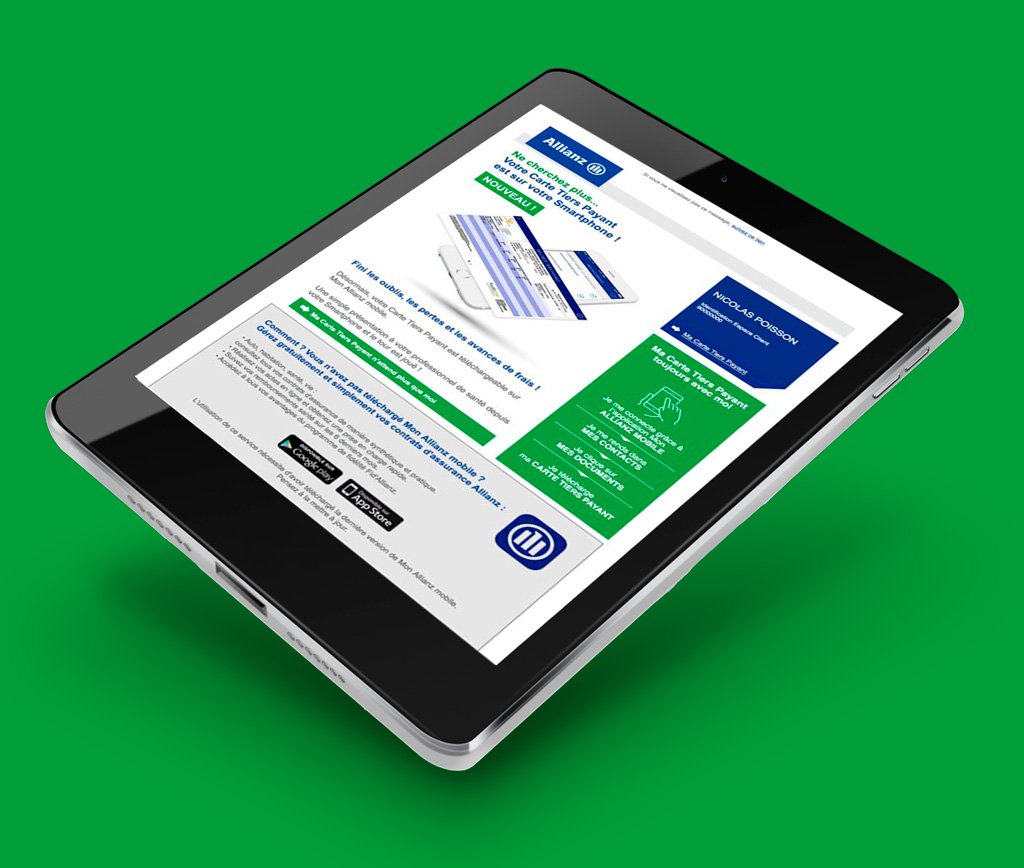 Page d'accueil du site Allianz · Newsletters, réalisé par Mooverflow