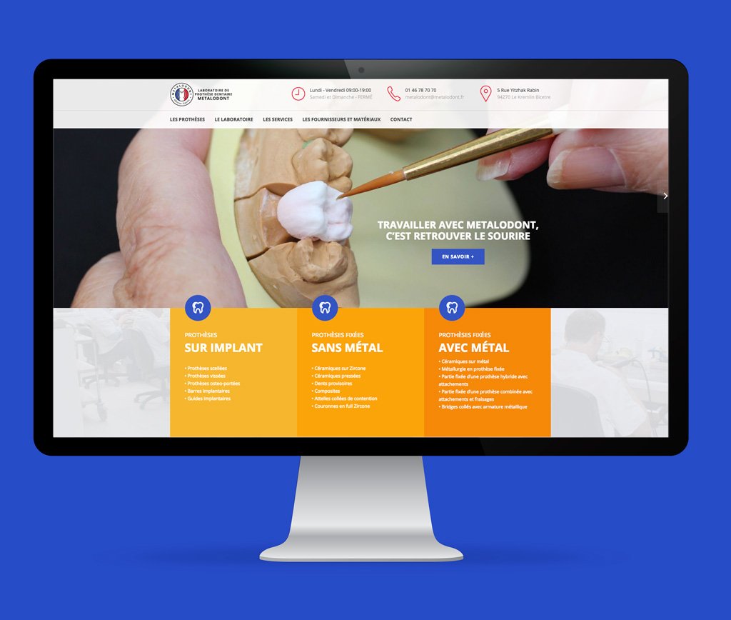Page d'accueil du site Metalodont · Site internet, réalisé par Mooverflow
