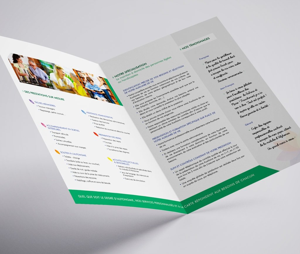 Page d'accueil du site Auxiliadom · Plaquette commerciale, réalisé par Mooverflow