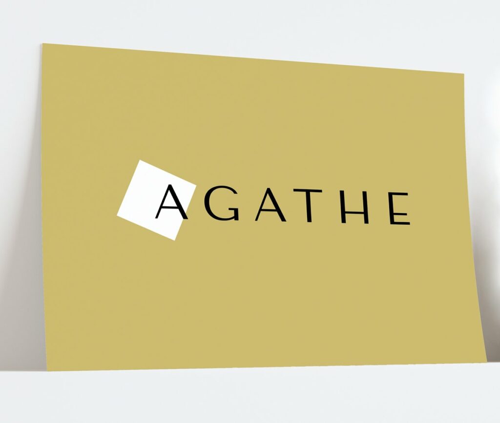 Page d'accueil du site Agathe · Identité visuelle, réalisé par Mooverflow