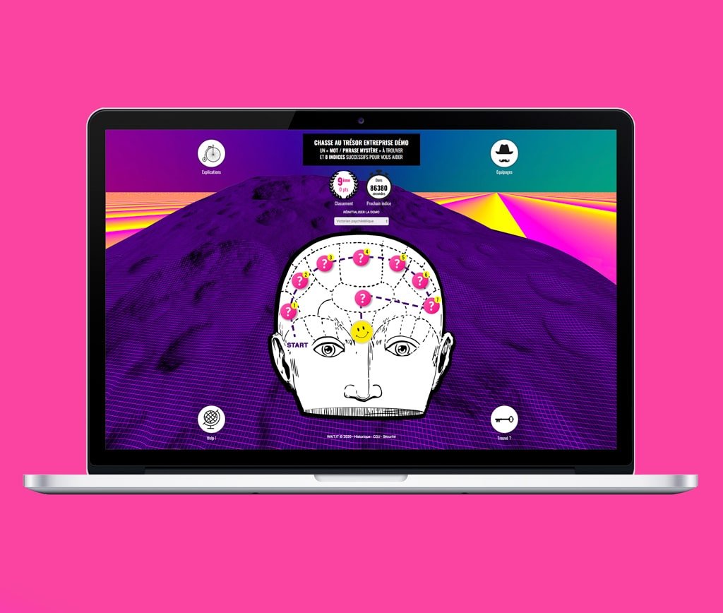 Page d'accueil du site WAIT-IT · Univers Victorien psychédélique, réalisé par Mooverflow