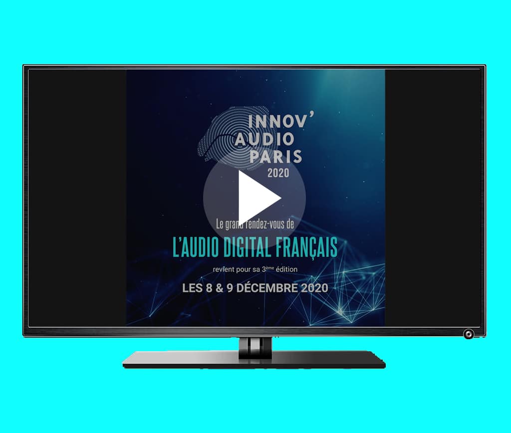 Page d'accueil du site Innov’Audio Paris · Vidéo de lancement, réalisé par Mooverflow