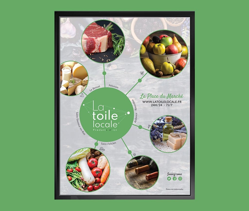 Page d'accueil du site La Toile Locale · Identité et campagne digitale, réalisé par Mooverflow