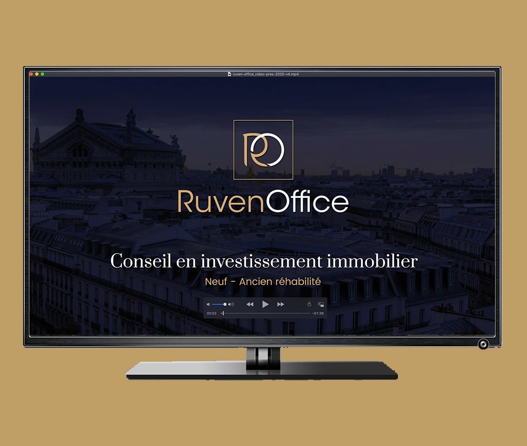 Page d'accueil du site Ruven Office · Vidéo de présentation, réalisé par Mooverflow