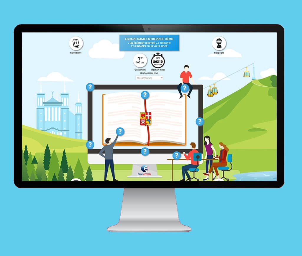 Page d'accueil du site WAIT-IT · Univers Pôle emploi, réalisé par Mooverflow
