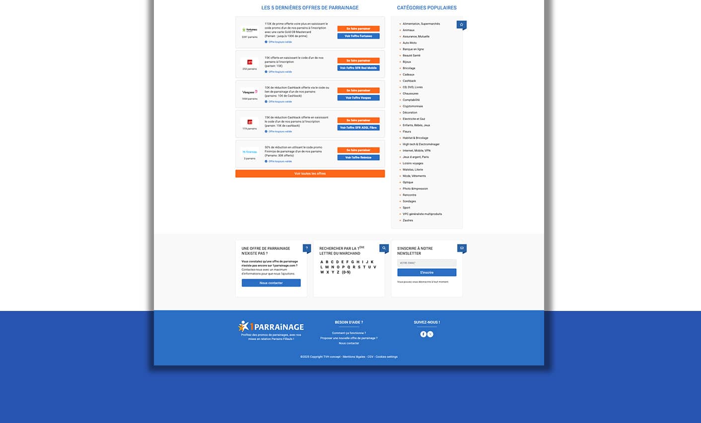 1parrainage.com, réalisation Mooverflow
