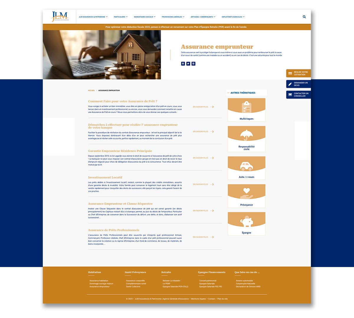 JLM Assurances, réalisation Mooverflow