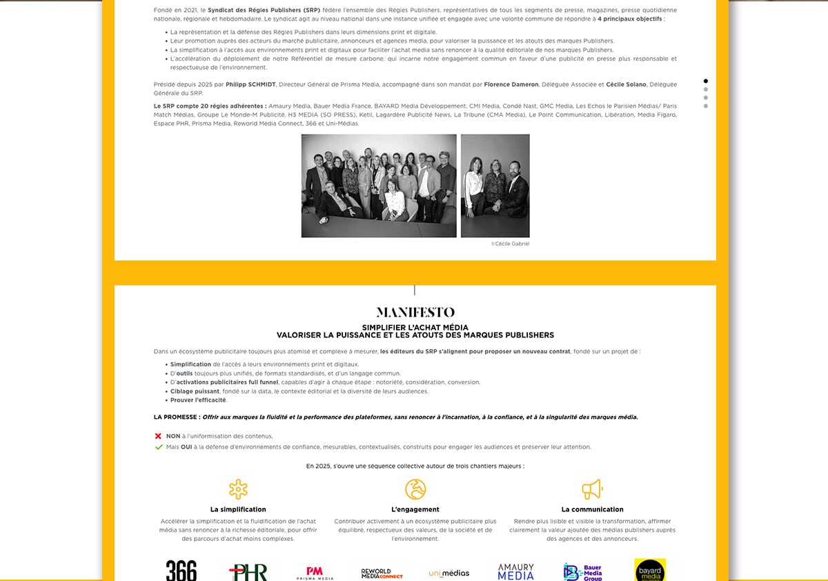 Syndicat des Régies Publishers, réalisation Mooverflow