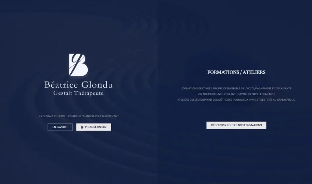Page d'accueil du site Béatrice Glondu · Site internet, réalisé par Mooverflow