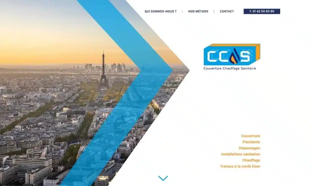 Page d'accueil du site CCS Cecler · Site internet, réalisé par Mooverflow