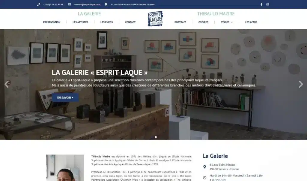 Page d'accueil du site Esprit Laque · Site internet, réalisé par Mooverflow