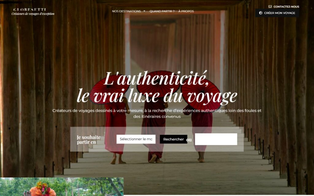 Page d'accueil du site Globesetters · Refonte du site internet, réalisé par Mooverflow