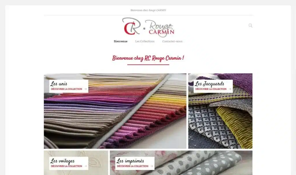 Page d'accueil du site RC Rouge Carmin · Site internet, réalisé par Mooverflow